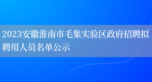 2023安徽淮南市毛集实验区政府招聘拟聘用人员名单公示(图1)