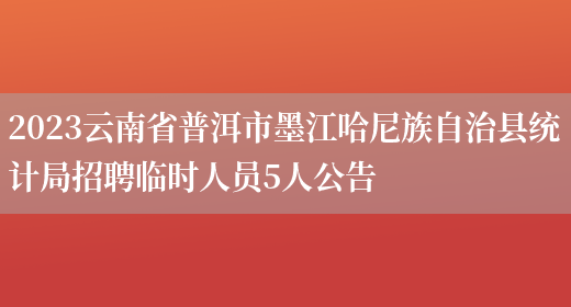2023云南省普洱市墨江哈尼族自治县统计局招聘临时人员5人公告(图1)