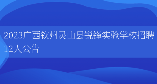 2023广西钦州灵山县锐锋实验学校招聘12人公告(图1)
