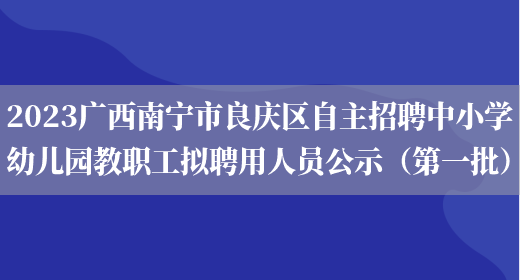 2023广西南宁市良庆区自主招聘中小学幼儿园教职工拟聘用人员公示（第一批）
