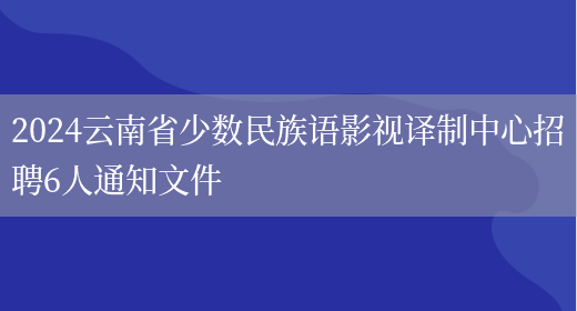 2024云南省少数民族语影视译制中心招聘6人通知文件