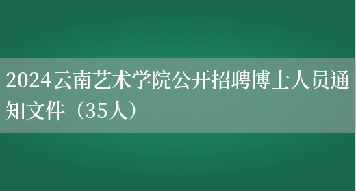 2024云南艺术学院公开招聘博士人员通知文件（35人）